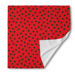 Black Spots Ladybird Pattern Print Silk Bandana