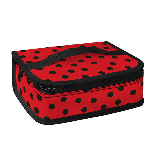 Black Spots Ladybird Pattern Print Small Lunch Bag