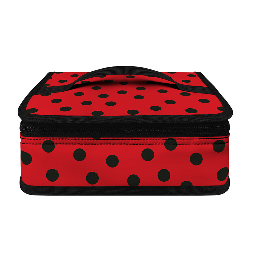 Black Spots Ladybird Pattern Print Small Lunch Bag