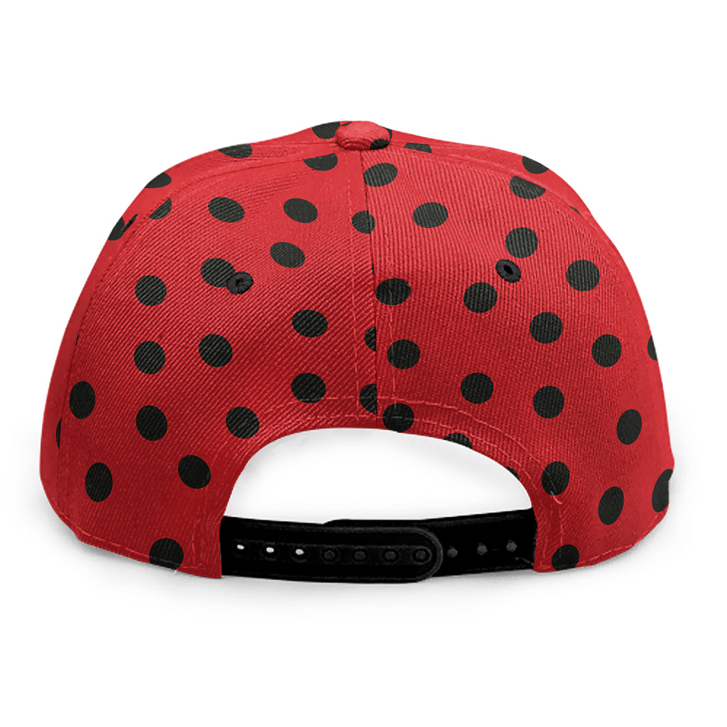 Black Spots Ladybird Pattern Print Snapback Cap