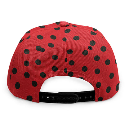 Black Spots Ladybird Pattern Print Snapback Cap