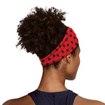 Black Spots Ladybird Pattern Print Sports Headband