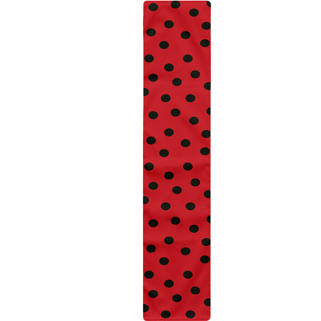 Black Spots Ladybird Pattern Print Table Runner