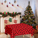 Black Spots Ladybird Pattern Print Tablecloth
