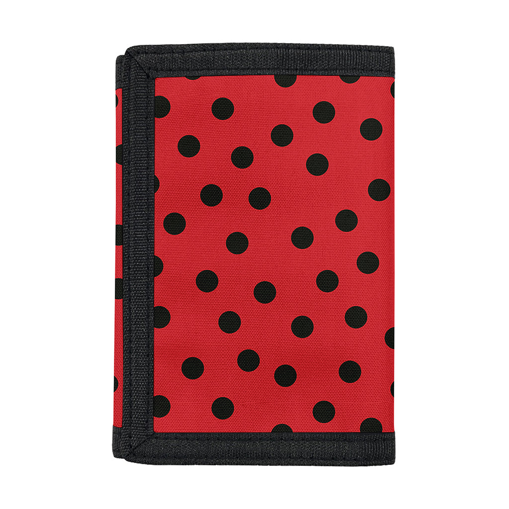 Black Spots Ladybird Pattern Print Trifold Wallet