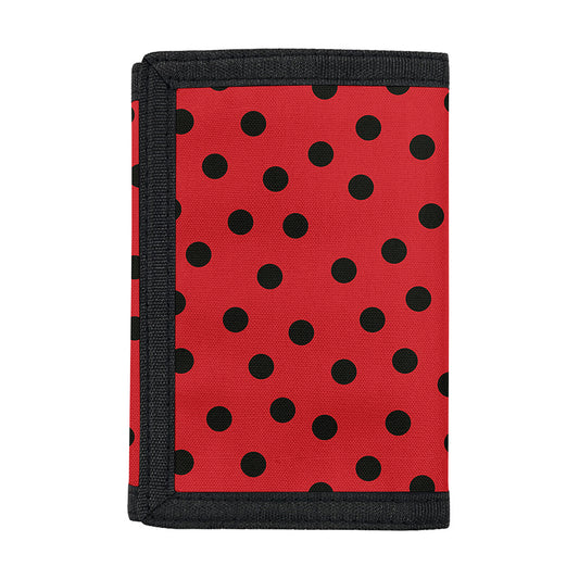 Black Spots Ladybird Pattern Print Trifold Wallet