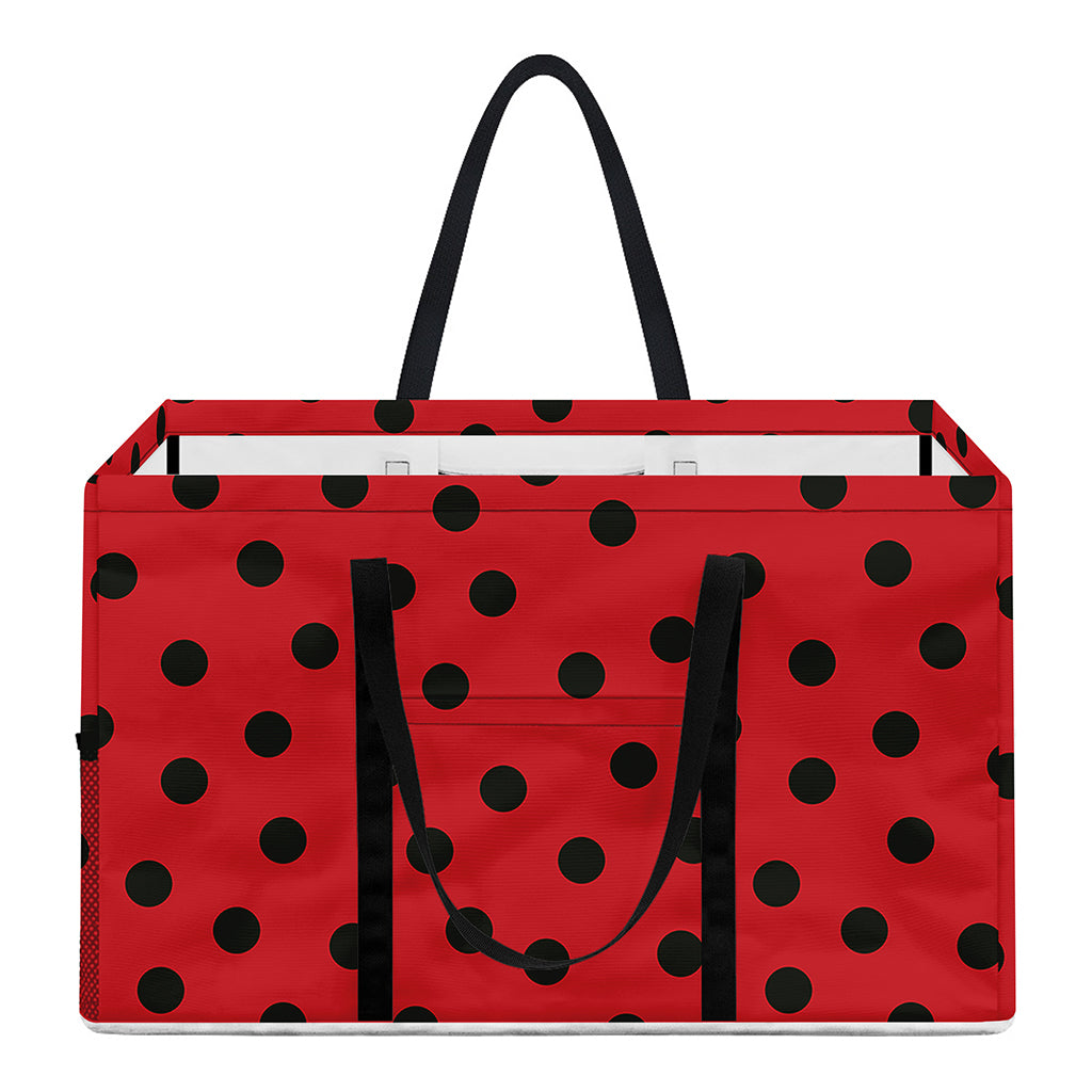 Black Spots Ladybird Pattern Print Utility Tote Bag