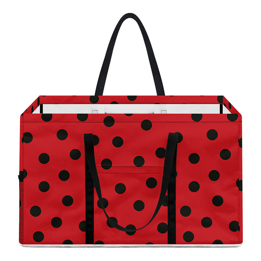 Black Spots Ladybird Pattern Print Utility Tote Bag