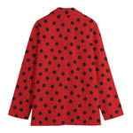 Black Spots Ladybird Pattern Print Women's Blazer