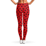 Black Spots Ladybird Pattern Print Women's Leggings