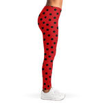 Black Spots Ladybird Pattern Print Women's Leggings