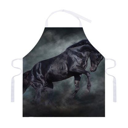 Black Stallion Horse Print Adjustable Apron