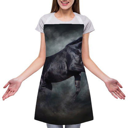 Black Stallion Horse Print Adjustable Apron