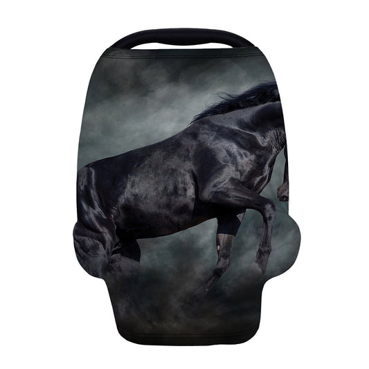 Black Stallion Horse Print Baby Seat Cover