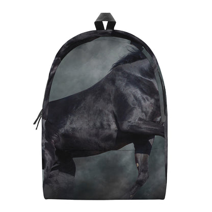 Black Stallion Horse Print Backpack