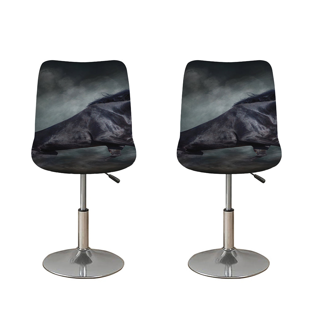 Black Stallion Horse Print Bar Stool Covers