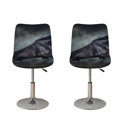Black Stallion Horse Print Bar Stool Covers