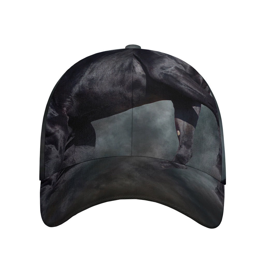 Black Stallion Horse Print Baseball Cap