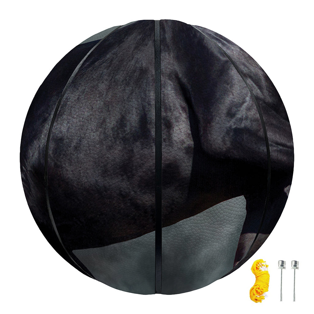Black Stallion Horse Print Basketball
