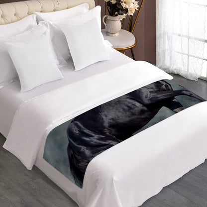 Black Stallion Horse Print Bed Runner