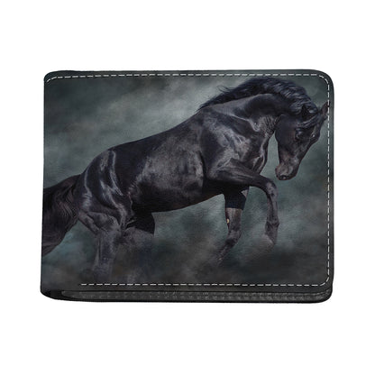 Black Stallion Horse Print Bifold Wallet