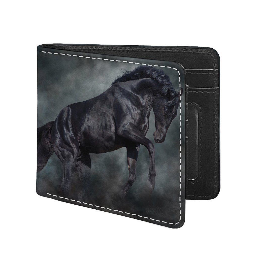 Black Stallion Horse Print Bifold Wallet