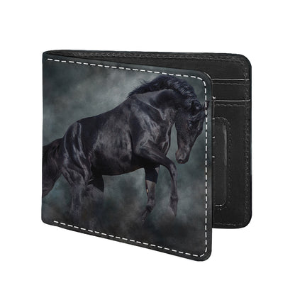 Black Stallion Horse Print Bifold Wallet