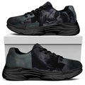 Black Stallion Horse Print Black Chunky Shoes