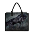 Black Stallion Horse Print Canvas Tote Bag