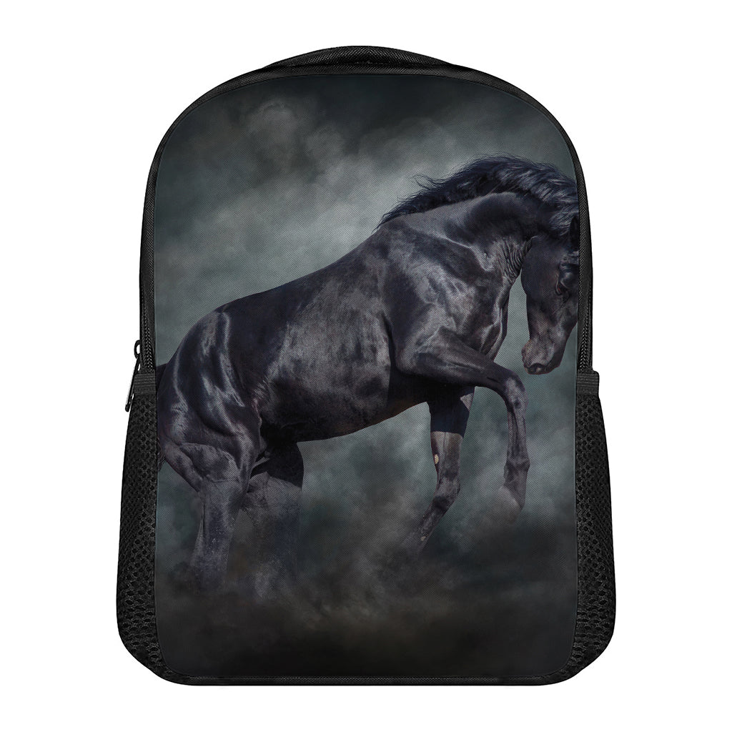 Black Stallion Horse Print Casual Backpack