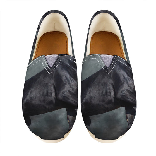 Black Stallion Horse Print Casual Shoes
