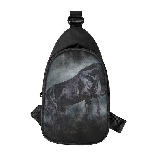 Black Stallion Horse Print Chest Bag