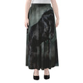 Black Stallion Horse Print Chiffon Maxi Skirt