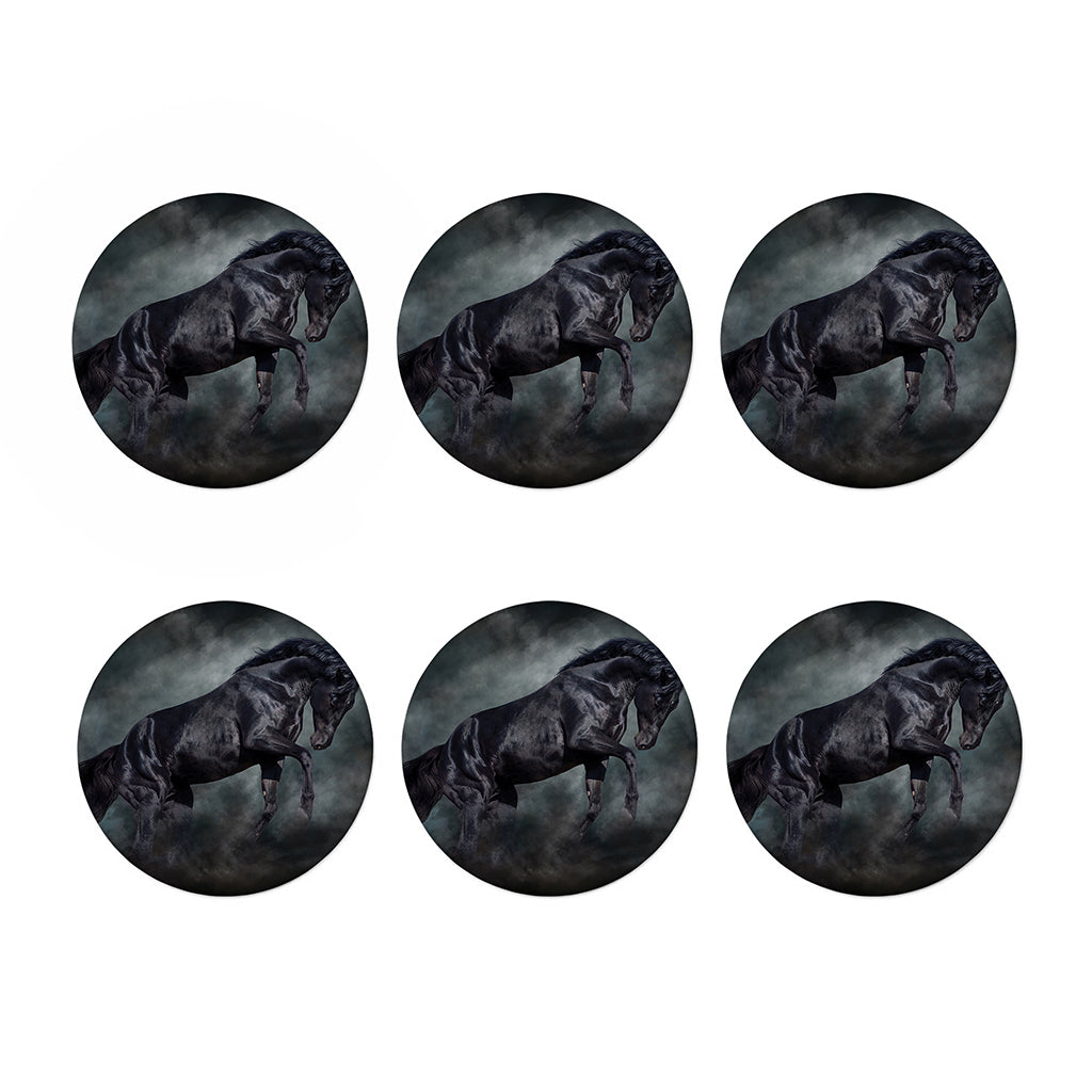 Black Stallion Horse Print Coaster Set