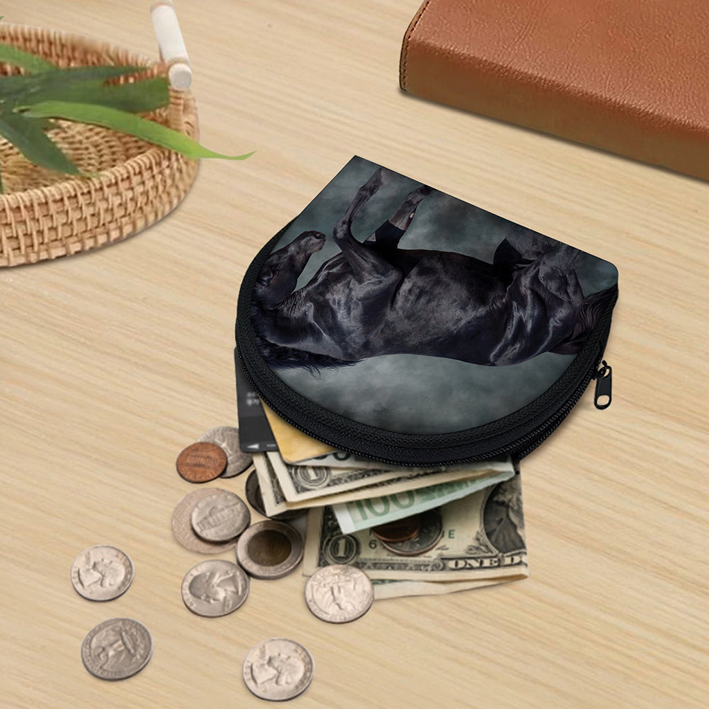 Black Stallion Horse Print Coin Purse