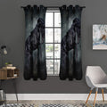 Black Stallion Horse Print Grommet Curtain Panels