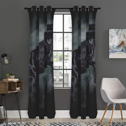 Black Stallion Horse Print Curtain