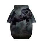 Black Stallion Horse Print Dog Zip Up Hoodie