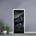 Black Stallion Horse Print Door Sticker