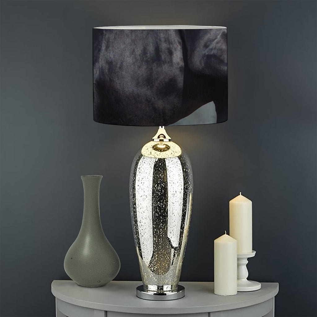 Black Stallion Horse Print Drum Lamp Shade