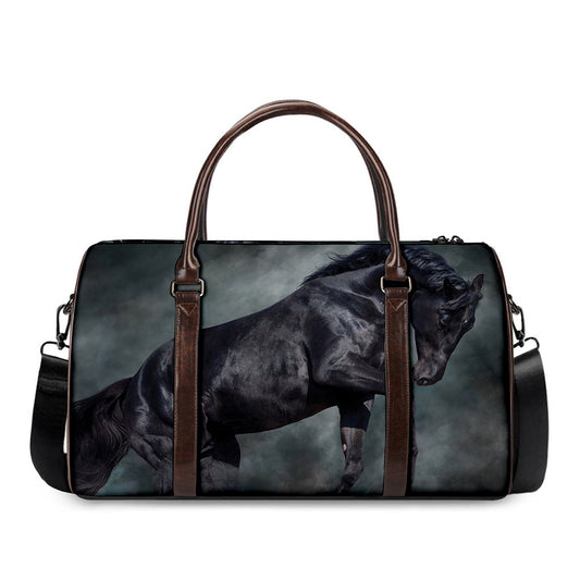 Black Stallion Horse Print Duffle Bag