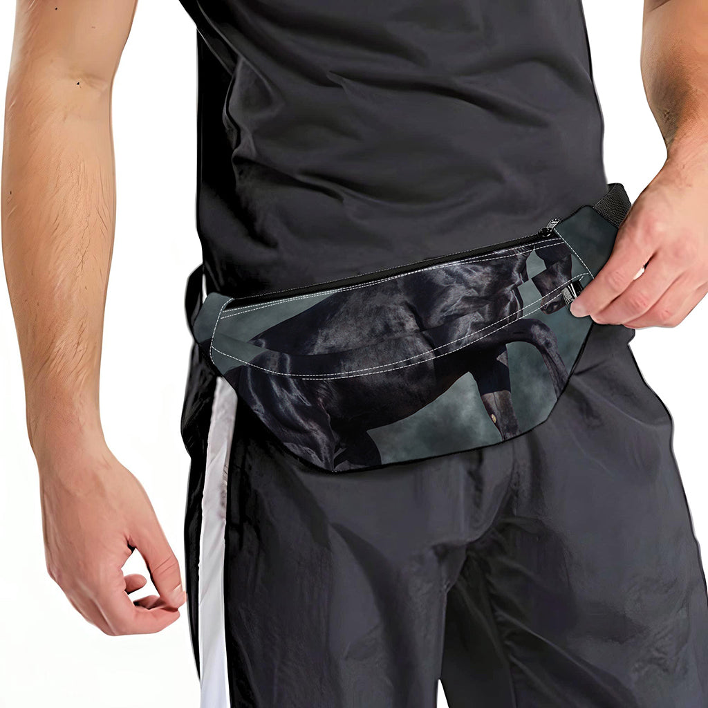 Black Stallion Horse Print Fanny Pack