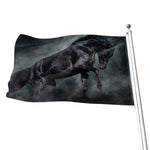 Black Stallion Horse Print Flag