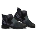 Black Stallion Horse Print Flat Ankle Boots