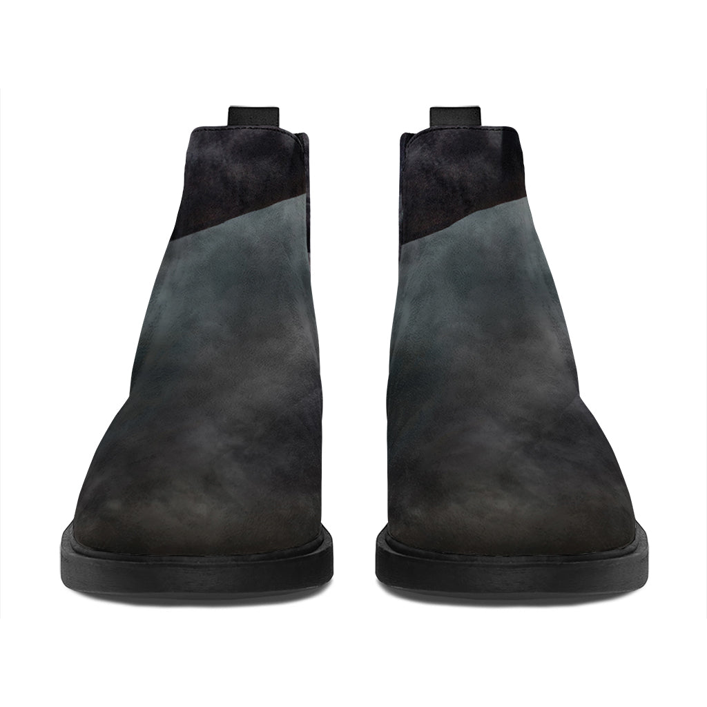 Black Stallion Horse Print Flat Ankle Boots