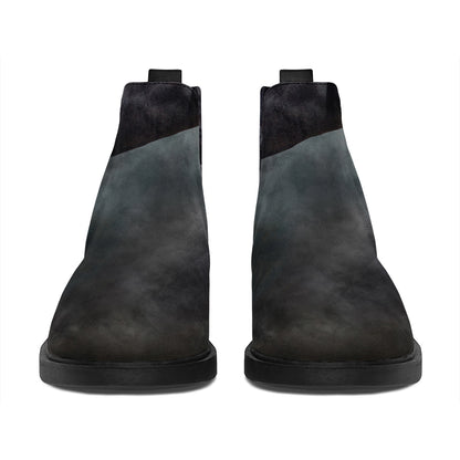 Black Stallion Horse Print Flat Ankle Boots