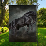Black Stallion Horse Print Garden Flag