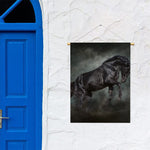 Black Stallion Horse Print Garden Flag