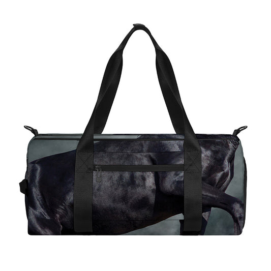 Black Stallion Horse Print Gym Bag