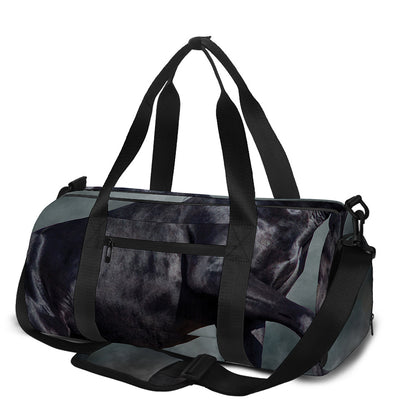Black Stallion Horse Print Gym Bag